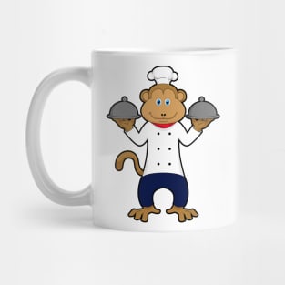 Monkey as Cook with Serving plates Mug